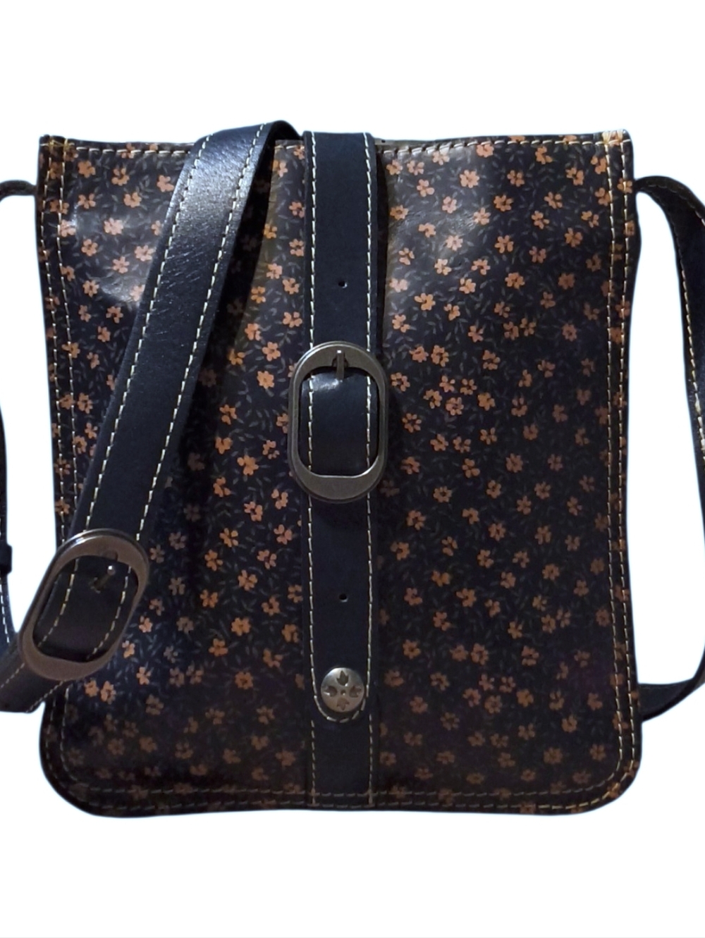 Paricia Nash Venizia Blue Crossbody with Floral Design